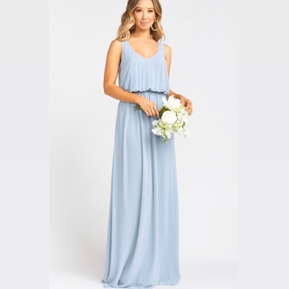 Show Me Your MuMu | Dresses | Show Me Your Mumu Bridesmaid Kendall Open  Back Maxi Dress Steel Blue | Poshmark